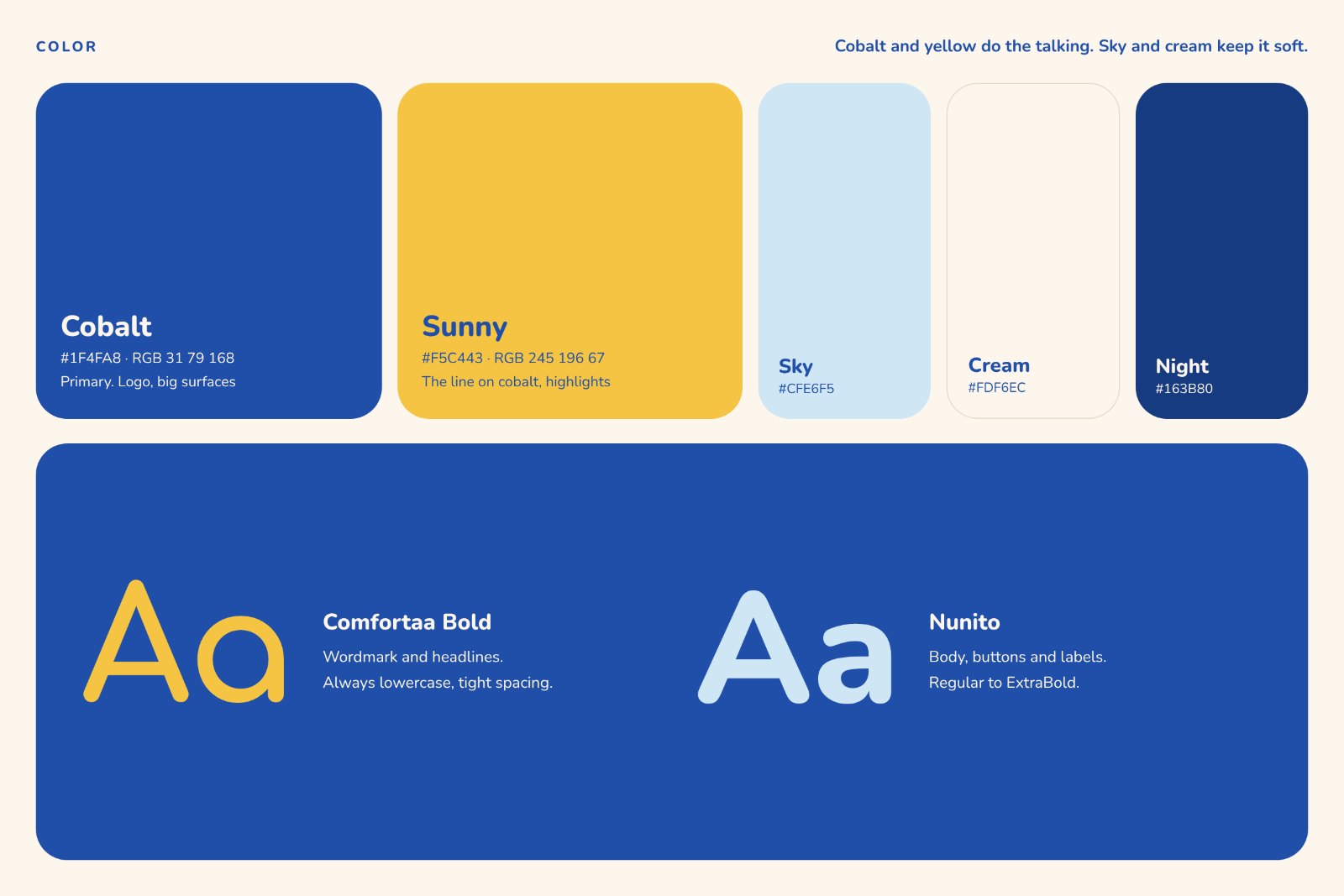 good boy club color palette and typography