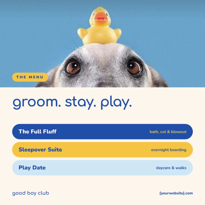 good boy club Instagram post: The menu