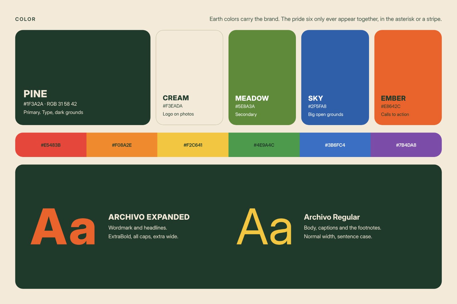 Out There color palette and typography