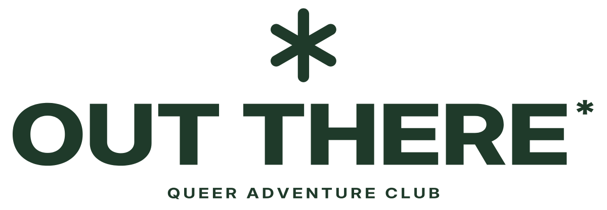 Out There primary logo, pine