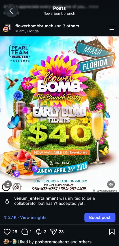 Early bird ticket flyer