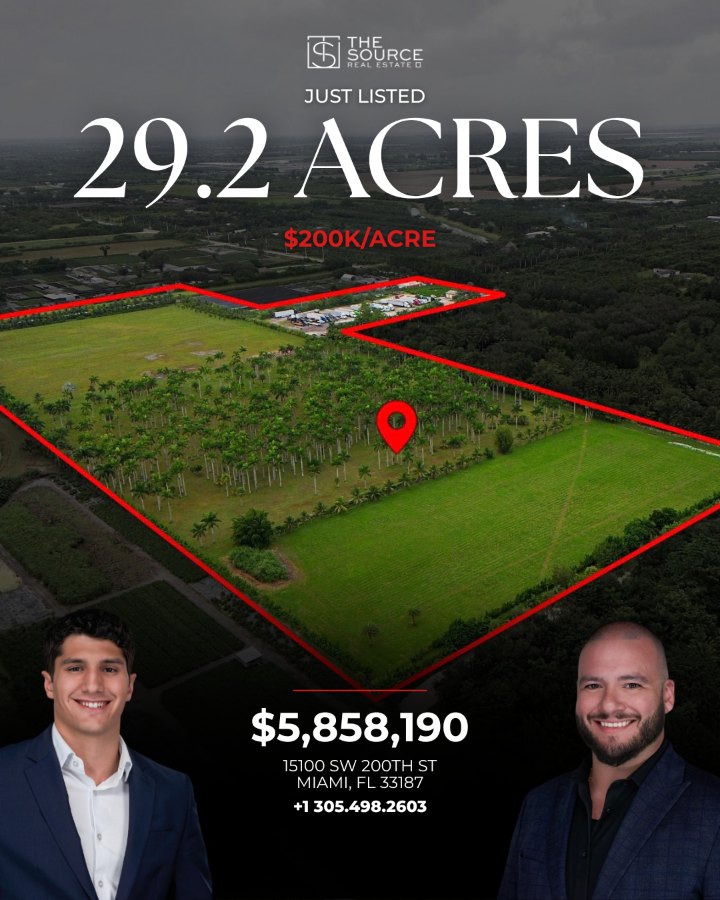 Instagram post boost · Just listed, 29.2 acres